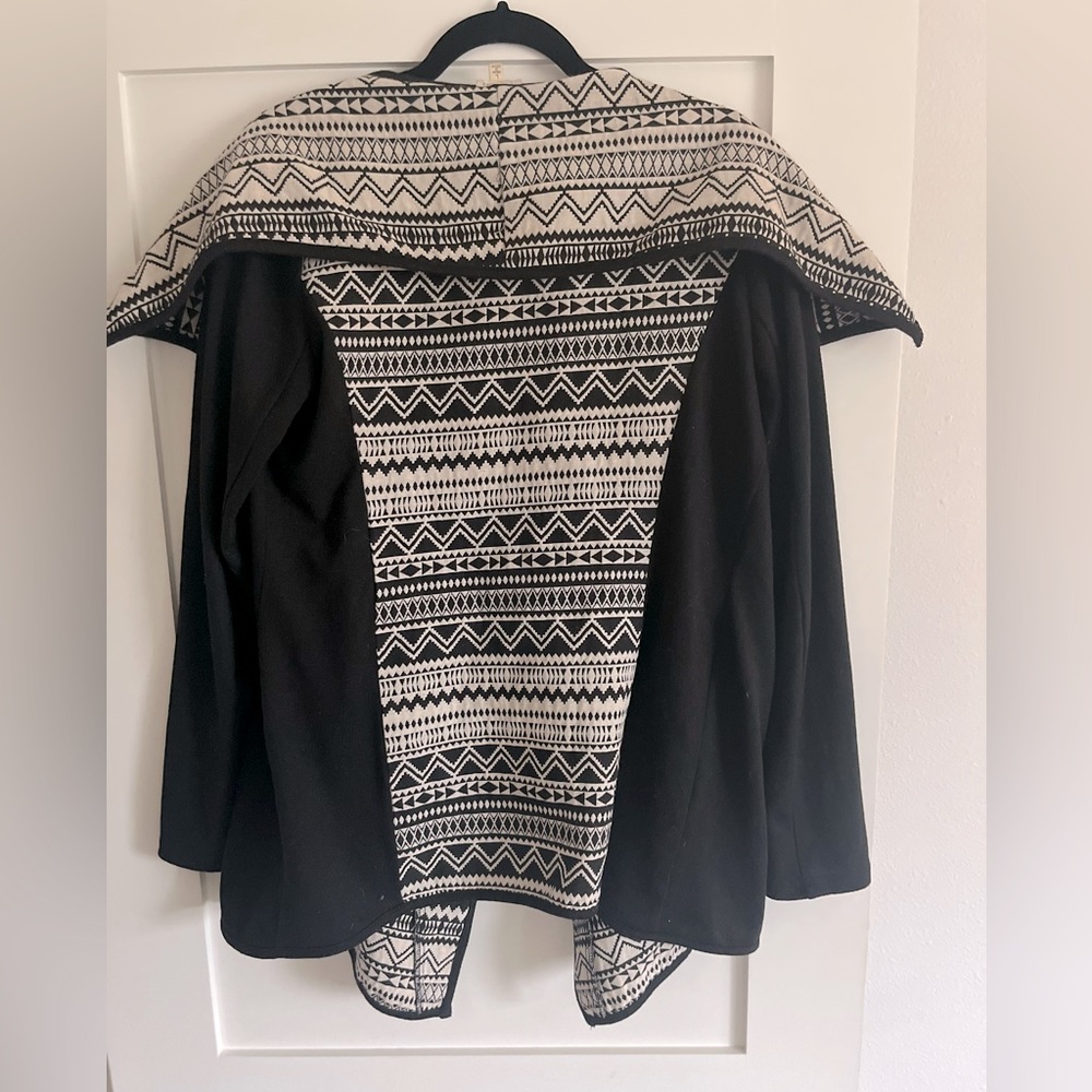 Geo print knit jacket